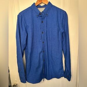 NWT Fat Face Tadlow 100% Cotton Long Sleeve Button Down Shirt Blue Men's Size S